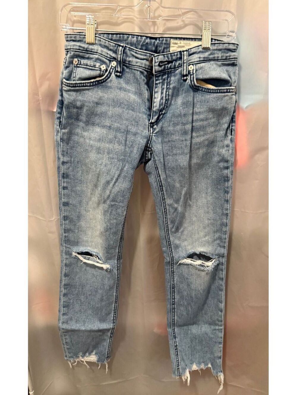 rag & bone Low-Rise cropped Slim Boyfriend Jeans, Size 24